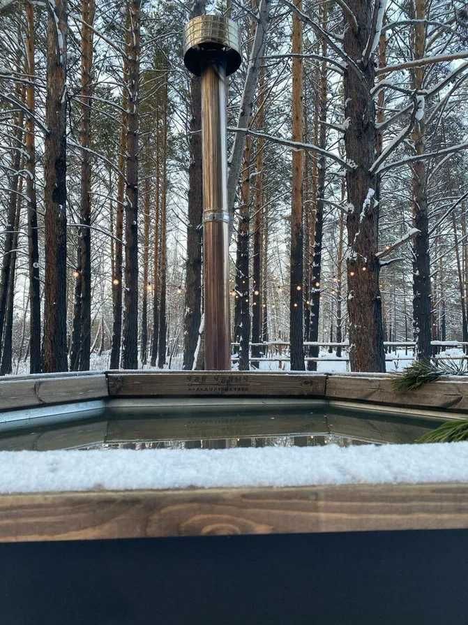 Малый банный чан из нержавеющей стали с водяным контуром (на 4-6 чел.)