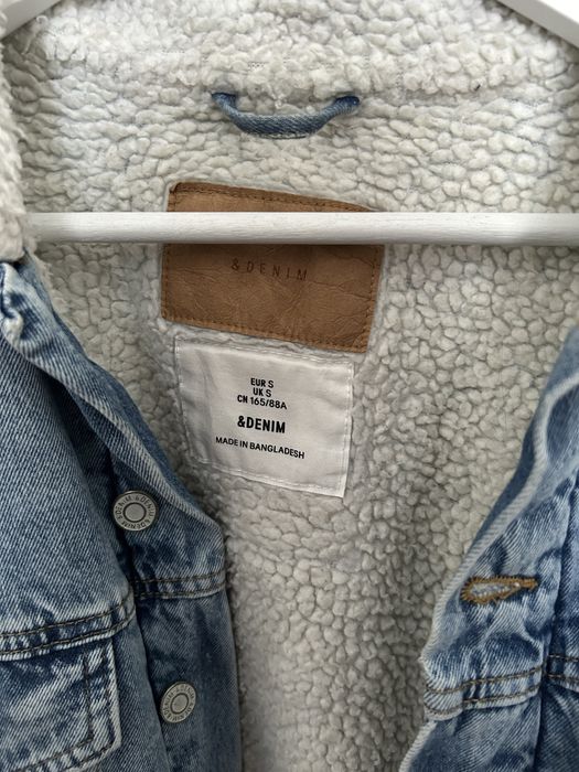 Geaca sherpa denim h&m marimea s