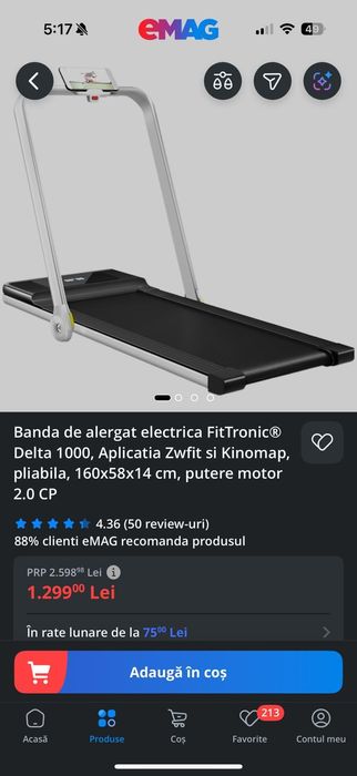 Bandă de alergat FitTronic D1000