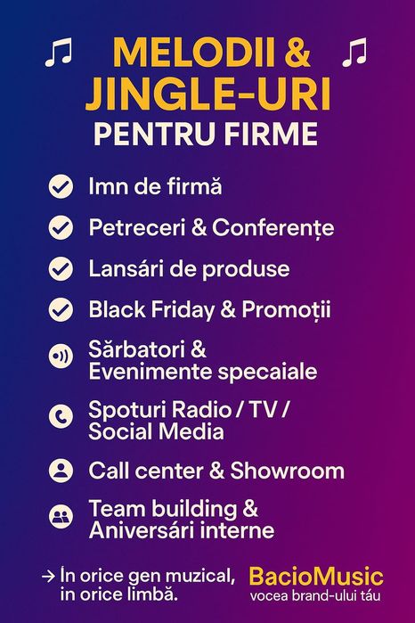 BACIO MUSIC - OFERTE de Muzica personalizata pentru oricine