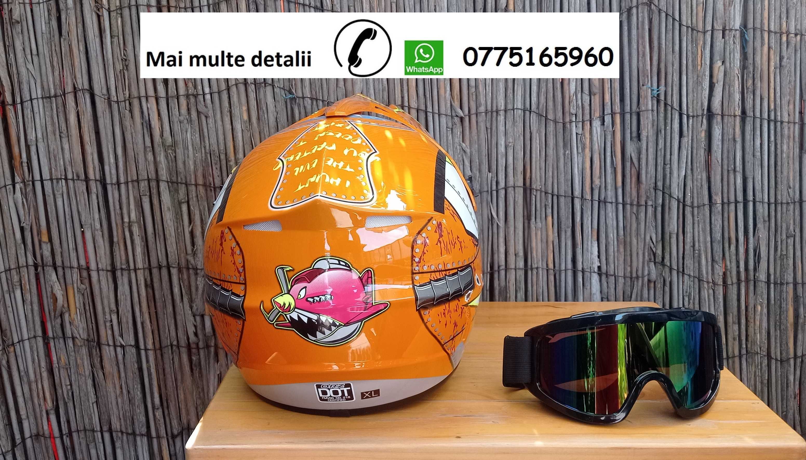 Casca moto enduro downhill atv bicicleta cross ochelari manusi