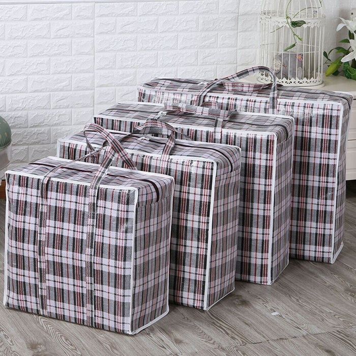 Сумка китайская в клетку / хозяйственные полипропиленовые клетчатые