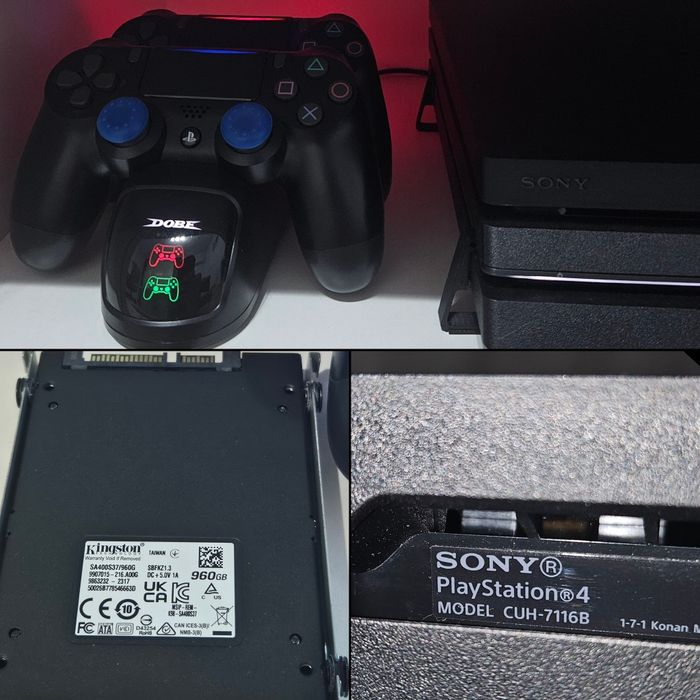 PS4 Playstation 4 Pro SSD 1 TB, MODAT 9.00, 2 controllere multe jocuri