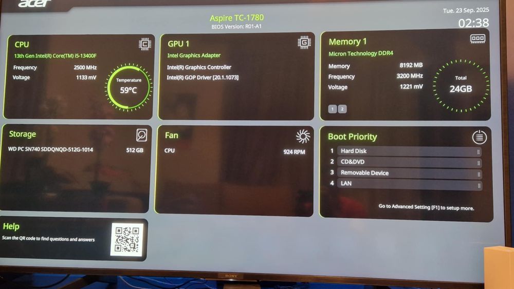 Acer Aspire TC-1780 Процесор - 13Gen Intel Core i5 -13400F