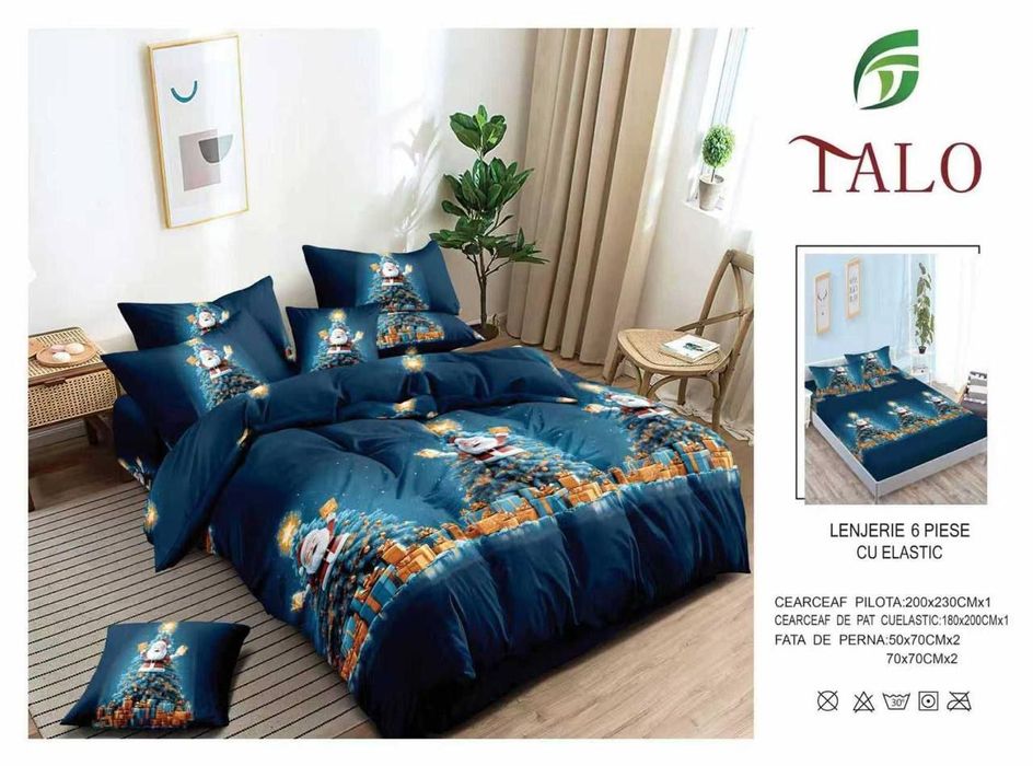 Lenjerie  de Crăciun plata la curier 
Lenjerii finet cu decor special