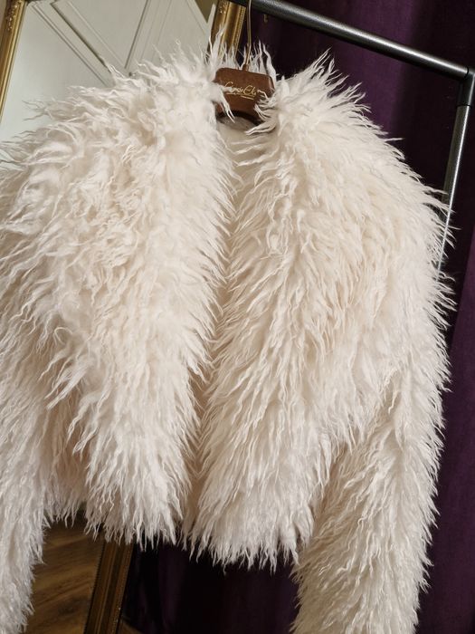 ново дамско палто пух косъм