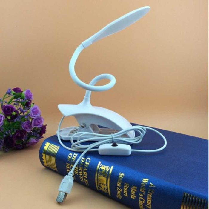 Преносима USB LED лампа с щипка и прекъсвач 3W
