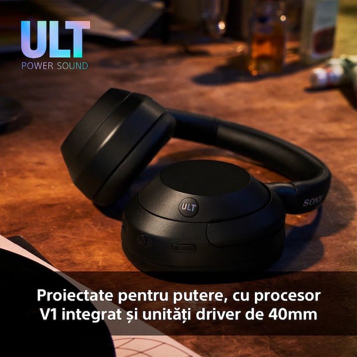 Casti Over the Ear Sony ULT WEAR, Off white Wireless, Bluetooth