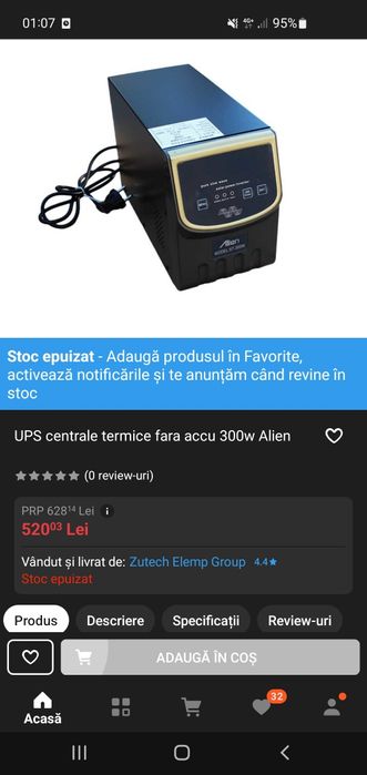 Ups cu unda pură/centrale termice