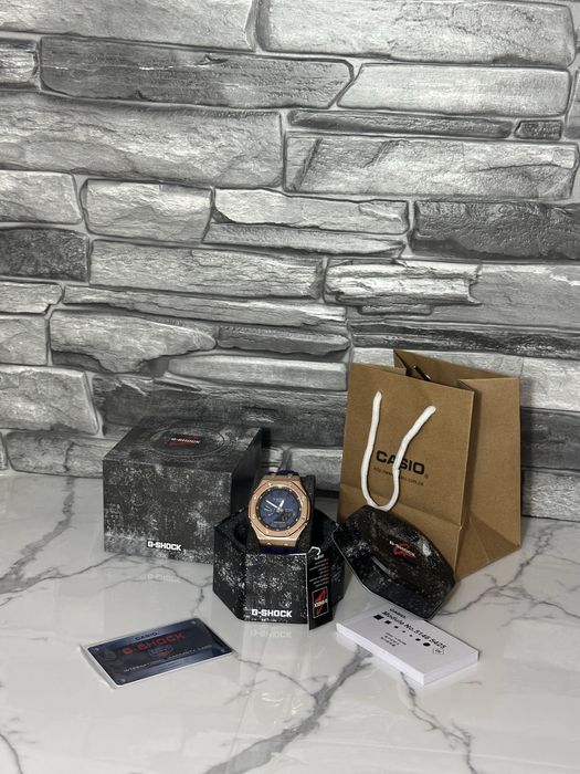 Casio G-Shock AP Mod Rose Gold X Navy Blue