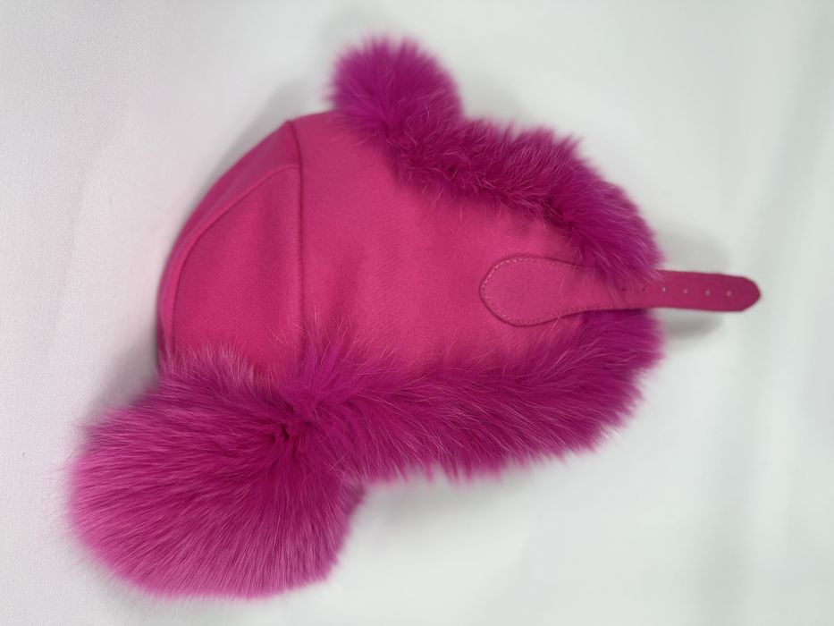 Ermanno Scervino розова шапка вълна и лисица