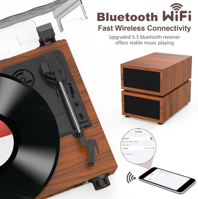 Грамофон Udreamer с 2 двойни стерео високоговорителя