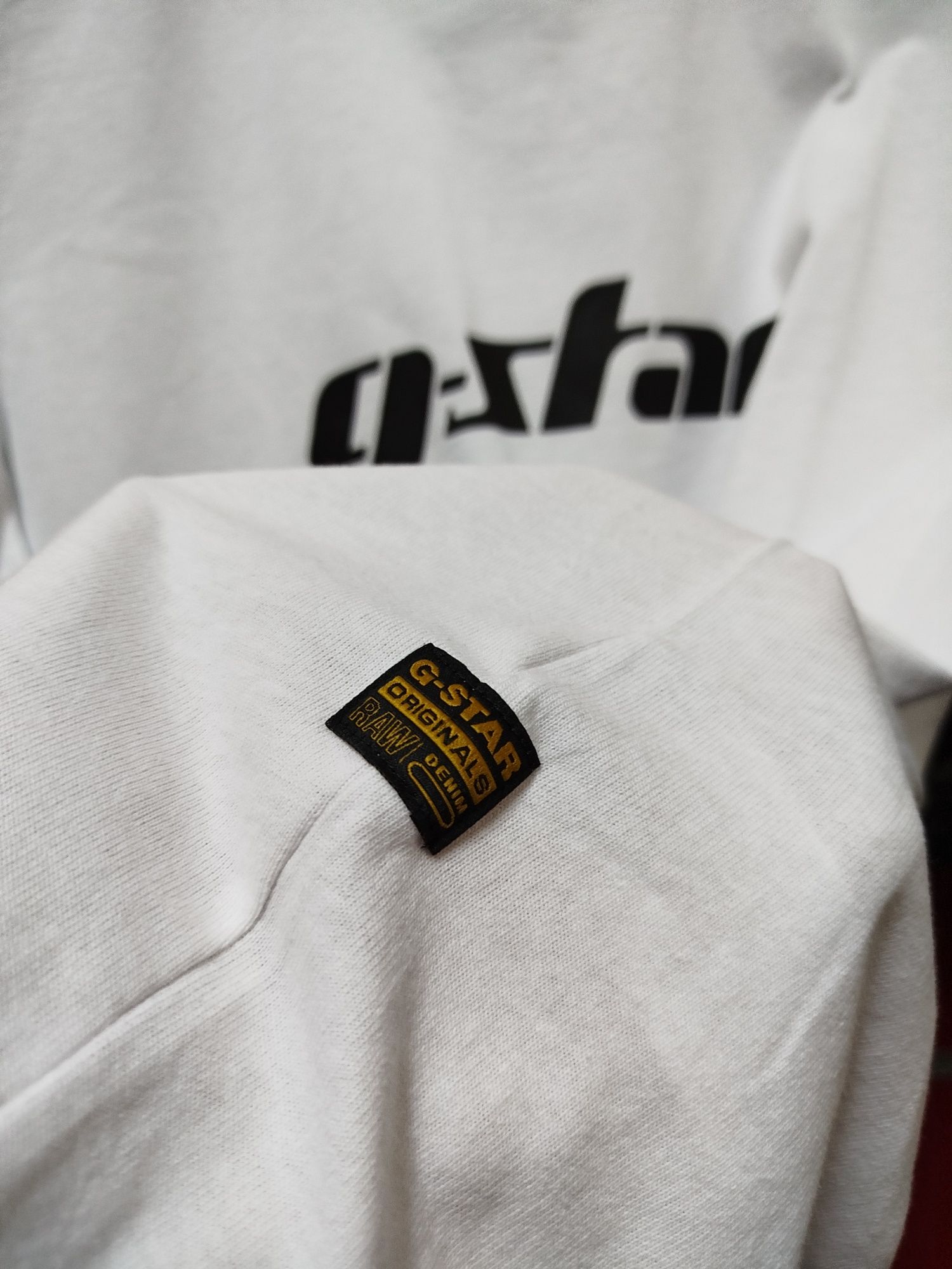 Оригинална унисекс тениска G-Star Raw Cursive M , L нова бяла Loose
