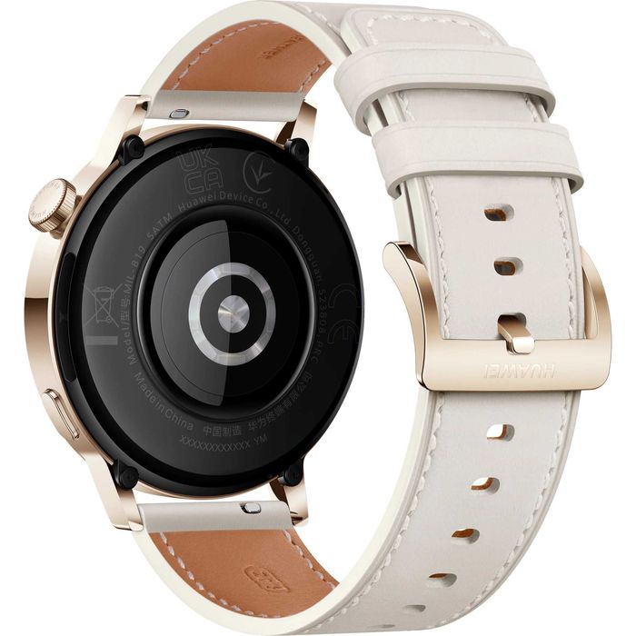 Smartwatch Huawei Watch GT 3 42mm Gold, curea piele alb Nou Sigilat