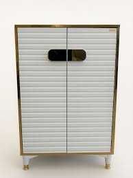 Белые шкафы с золотой отделкой (МДФ) 100x68x38