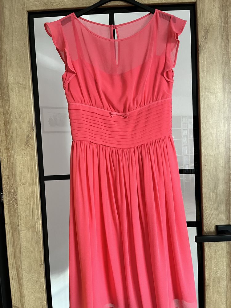 Rochie unicat triplu voal peach - aproape noua!