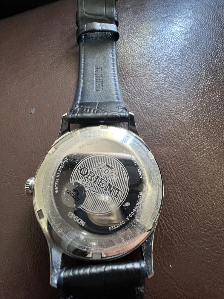 Orient Bambino Ceas Nou Automatic curea piele negru