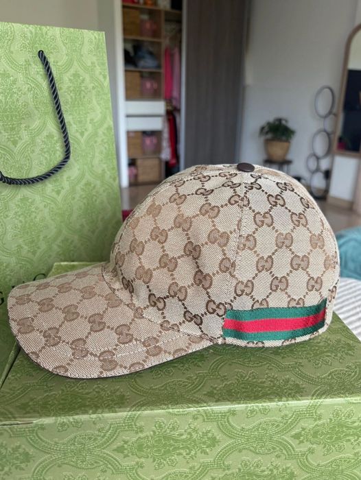 Sapca unisex Gucci originala bej baseball hat with Web noua cu factura