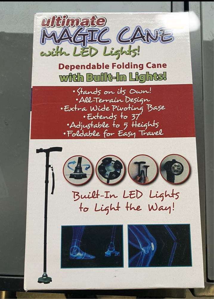 Baston de mers pliabil și extensibil reglabil + lumini LED