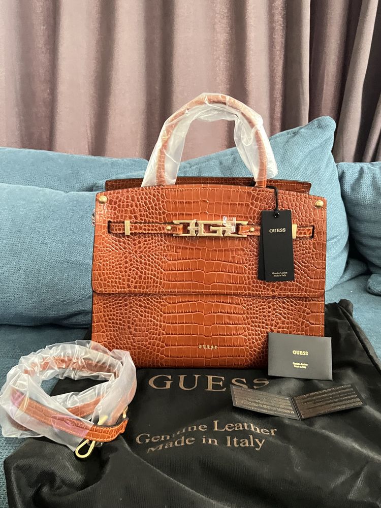 GUESS CRISTINA CROCODILE real leather cognac.100%оригинал,Нова