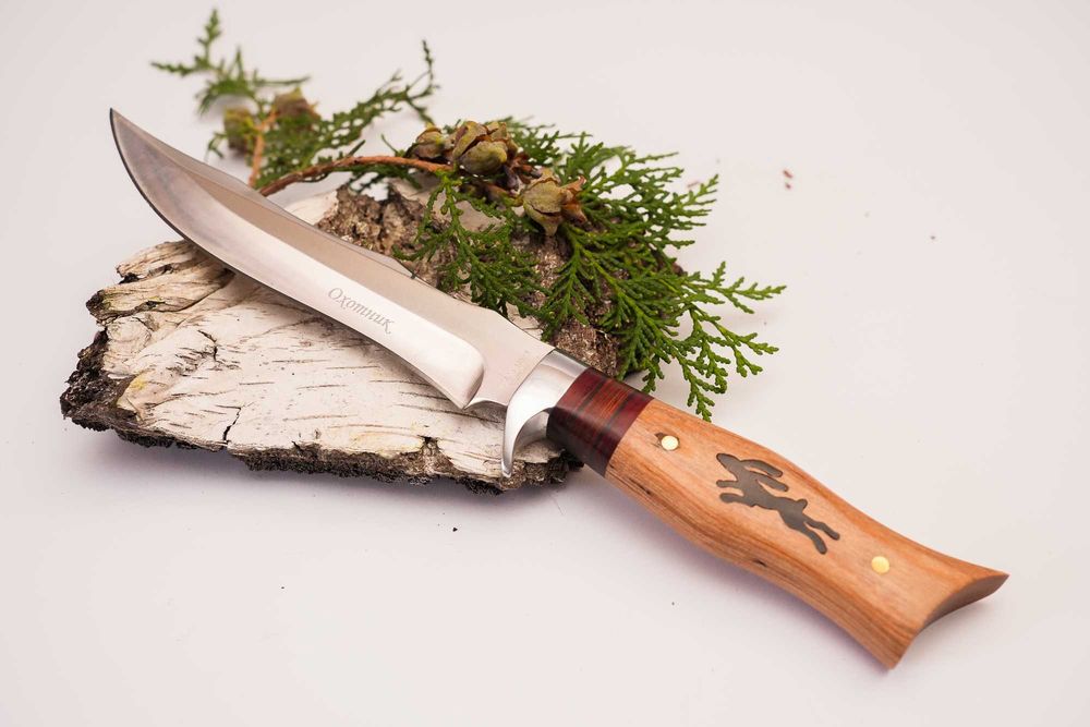 Неизползван ловен нож Охотник сталь 65х13 + текстилен калъф