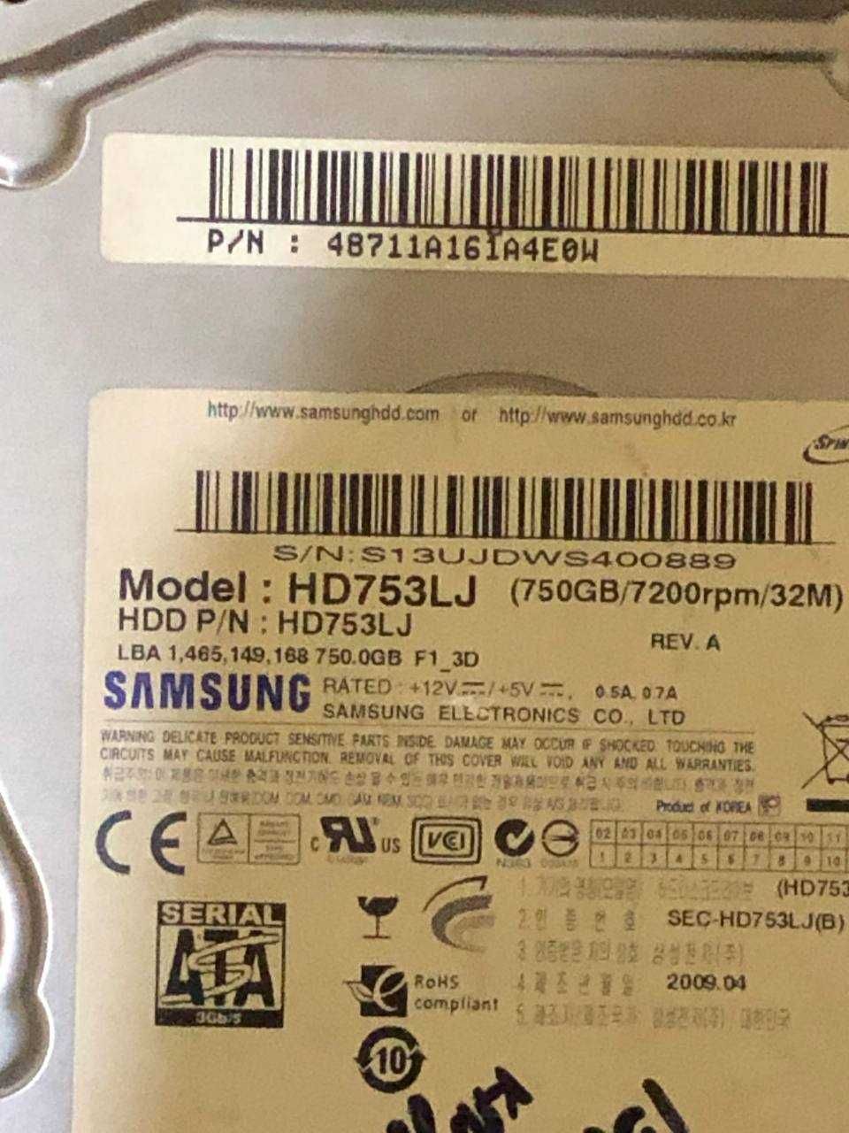Samsung Hdd 750gb Orginal! Sotiladi!