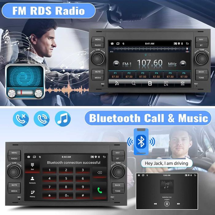SIXWIN 7-инчово Android радио за Ford Transit Fiesta Focus Fusion Kuga