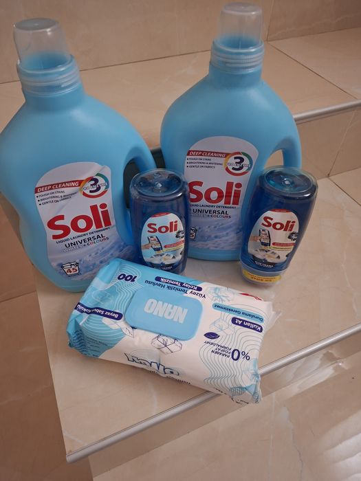 Тези продукти са за домакинството – пране и почистване на повърхности.