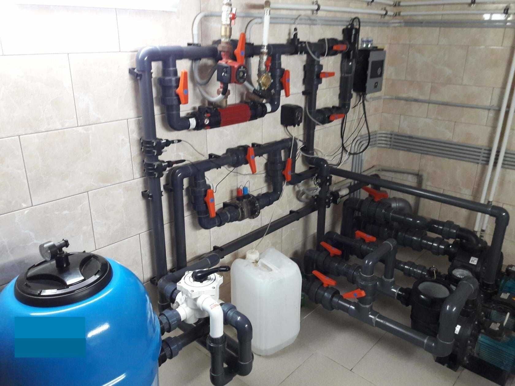 Сборка фильтрационного оборудования для бассейнов / Установка