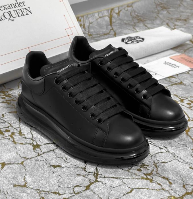 Adidasi Alexander Mcqueen full negri black piele naturala