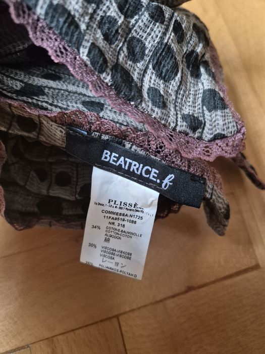 Șal Triunghiular Damă Beatrice .b, Plissé, Buline, Made in Italy