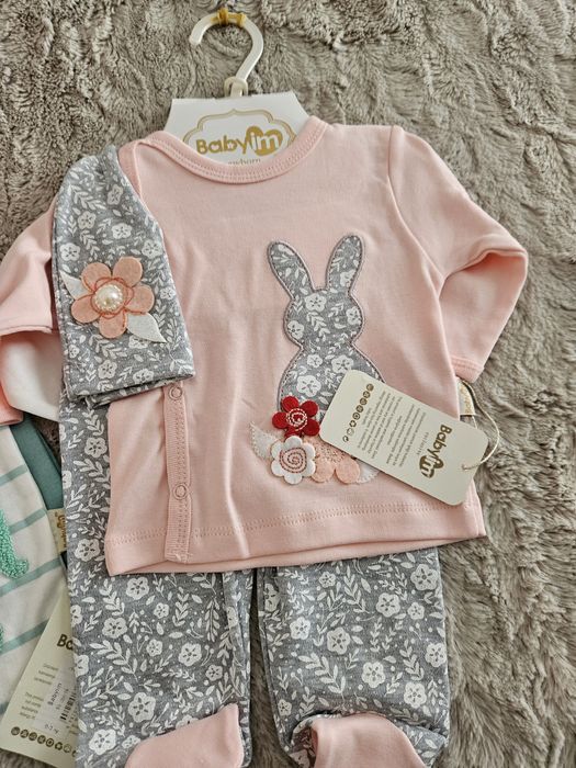 Set 4-5 piese bumbac 100% 0-3 luni(56-62)