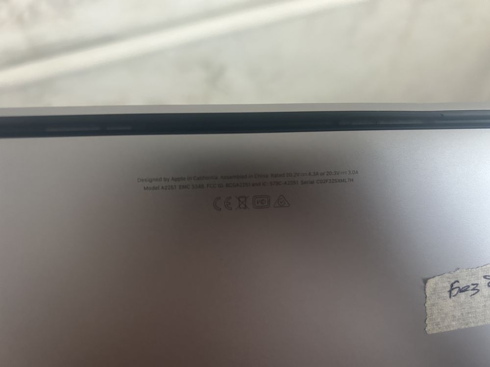 MacBook Pro 512gb озу 16 не рабочий. А2251