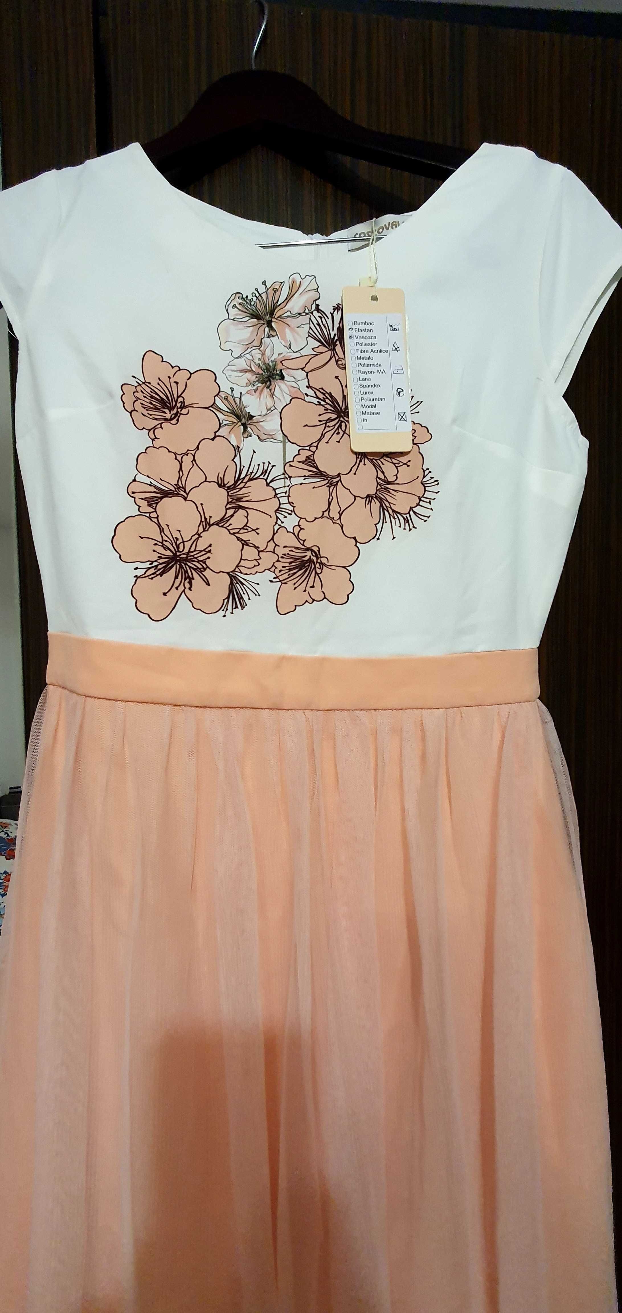 Rochie midi tulle noua casual/petrecere - culoarea caisei