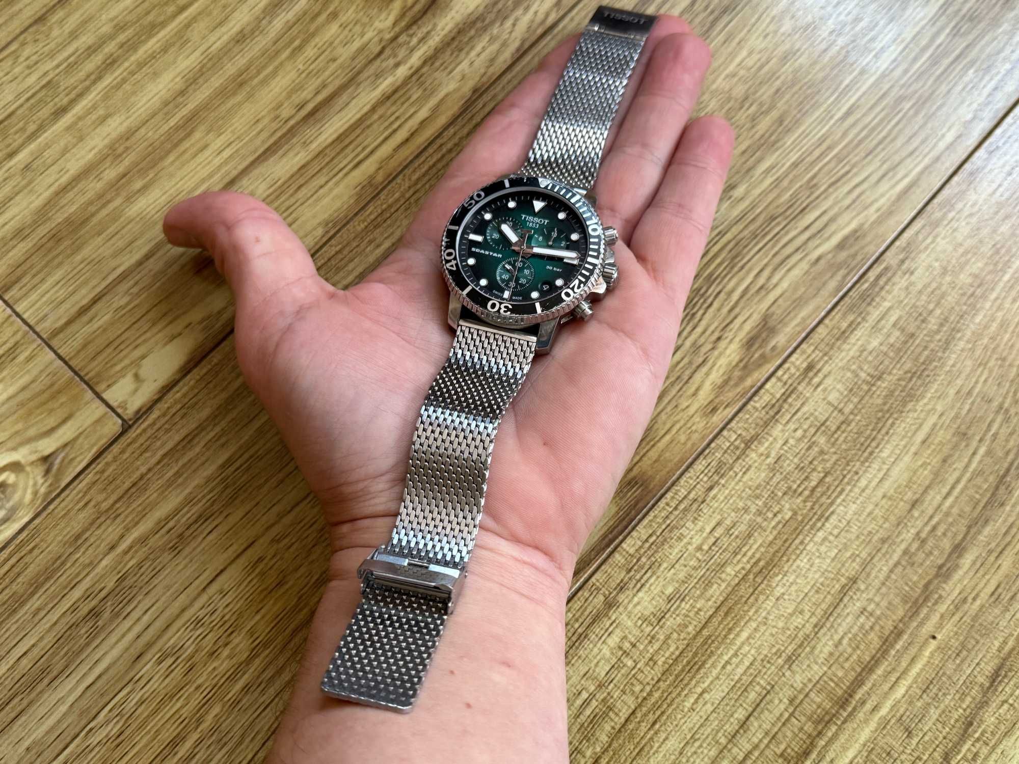 Tissot SeaStar 1000 Chronograph 45.5mm`Green Dial/Milanese Band