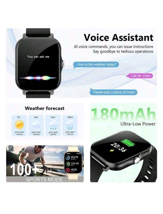 SmartWatch Nou Roz compatibil cu Android și IOS