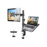 Suport birou reglabil HUANUO pentru monitor și laptop, otel negru