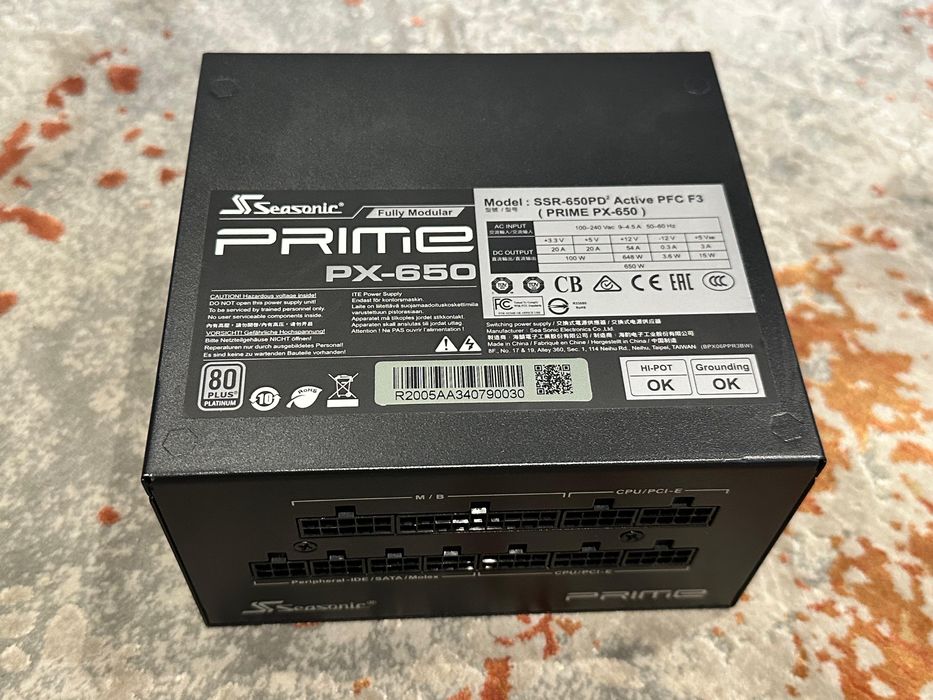 Seasonic PRIME PX-650 (650W, 80+ Platinum, Full Modular)