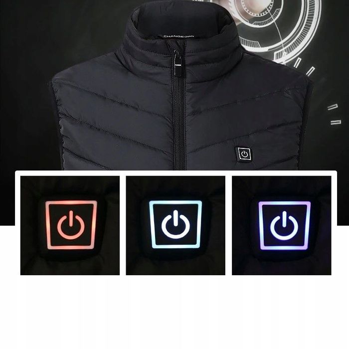 Електрически отопляем елек , 9 зони , Usb захранване,черен