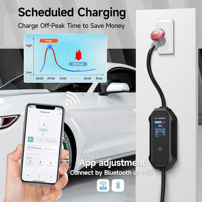 Чисто нов комплект кабели AFYEEV за електрически автомобили 11kW 8-16A