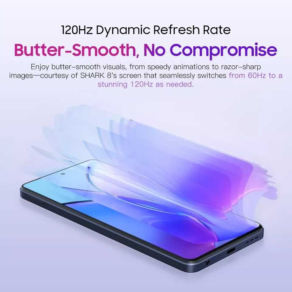 Blackview Shark 8 16GB RAM 256GB ROM, 64MP камера, 6.78" 120 Hz екран