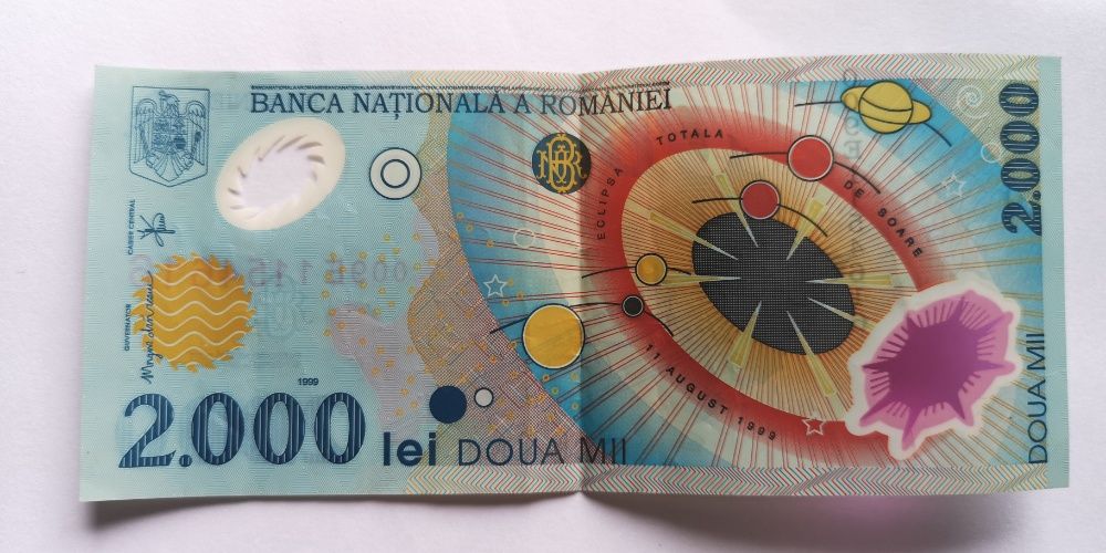 bancnotă 2000 RON eclipsa, seria E, an 1999, impecabila