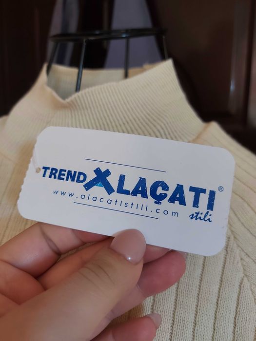 Compleu tricotat crem nou Trend Alaçati