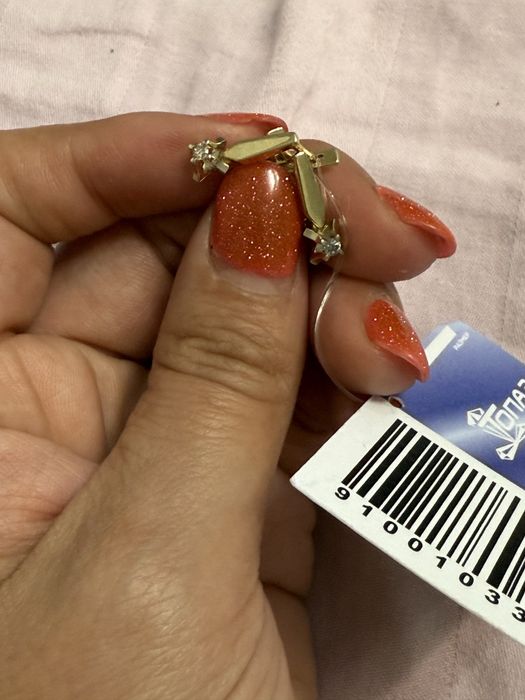 Новые Серги золото бриллант пр 585  2.54 гр
