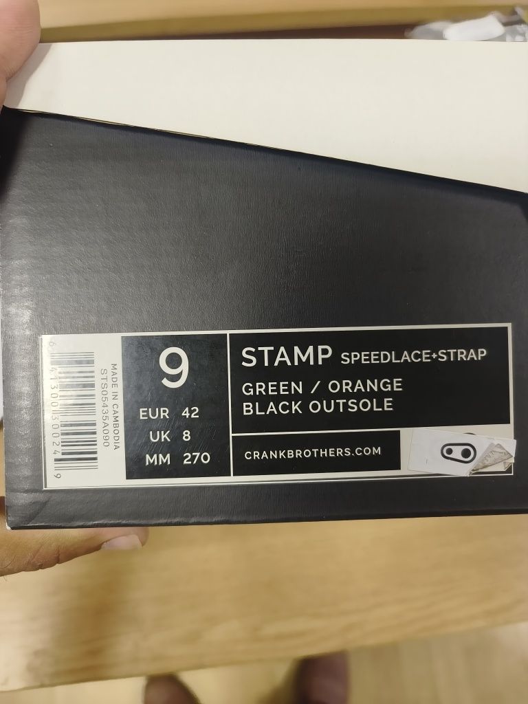 Шпайкове Crankbrothers Stamp Speedlace+strap -зелени/оранжеви 42,45
