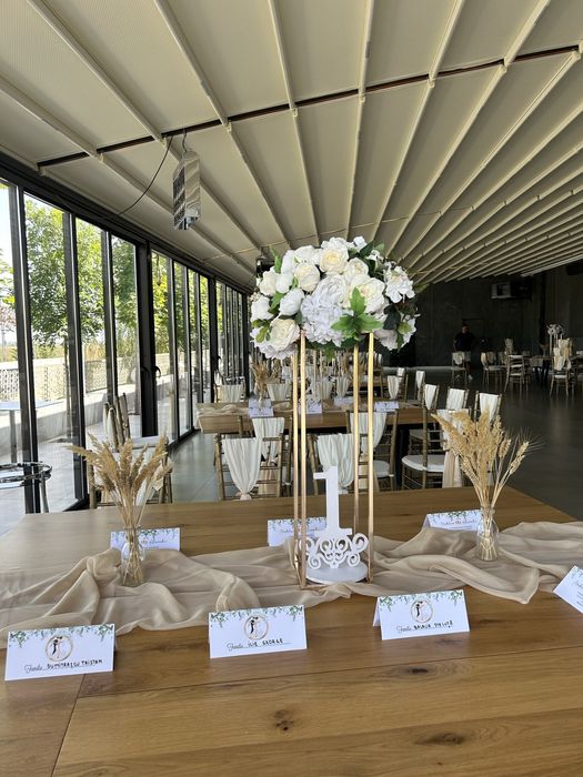 Decor nunta-aranjamente mese, Prezidiu, panou foto