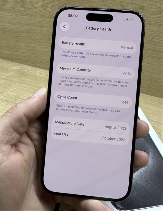 vand iPhone 15 Pro 256Gb Black titanium 97%