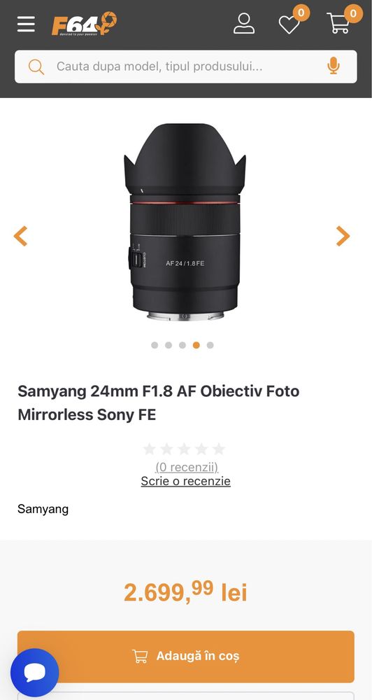 Obiectiv SAMYANG 24mm F1.8 Sony FE fullframe