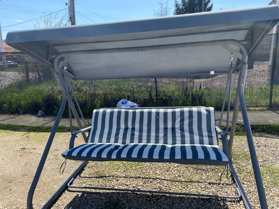 Balansoar gri 3 locuri, 200kg, 205x130x165cm, confort