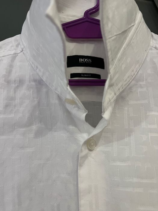 Мъжка риза BOSS HUGO BOSS - Slim Fit, бяла, размер M